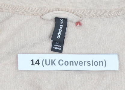 Adidas Women Beige Size 14 Track Jacket Lightweight Activewear