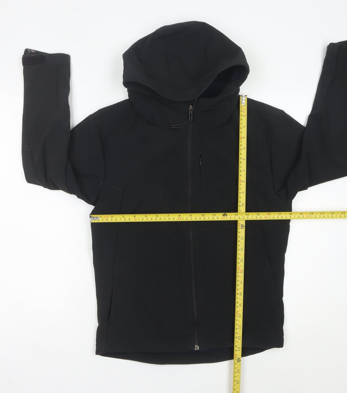 Adidas Womens Black Size 10 Windbreaker Hooded Jacket