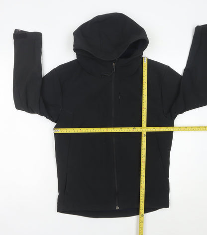 Adidas Womens Black Size 10 Windbreaker Hooded Jacket