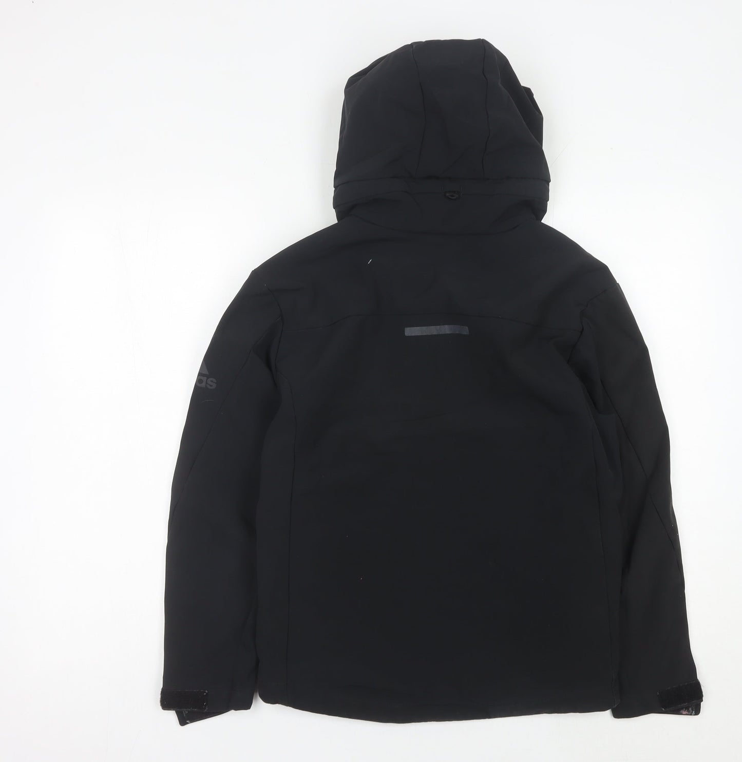 Adidas Womens Black Size 10 Windbreaker Hooded Jacket