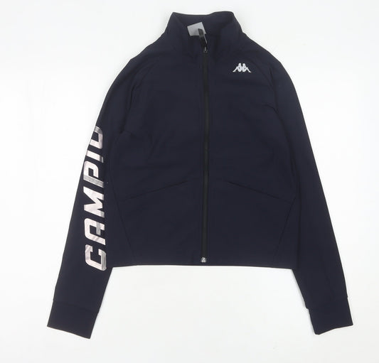 Kappa Womens Blue Size 6 Track Jacket Slim Fit Full Zip Activewear