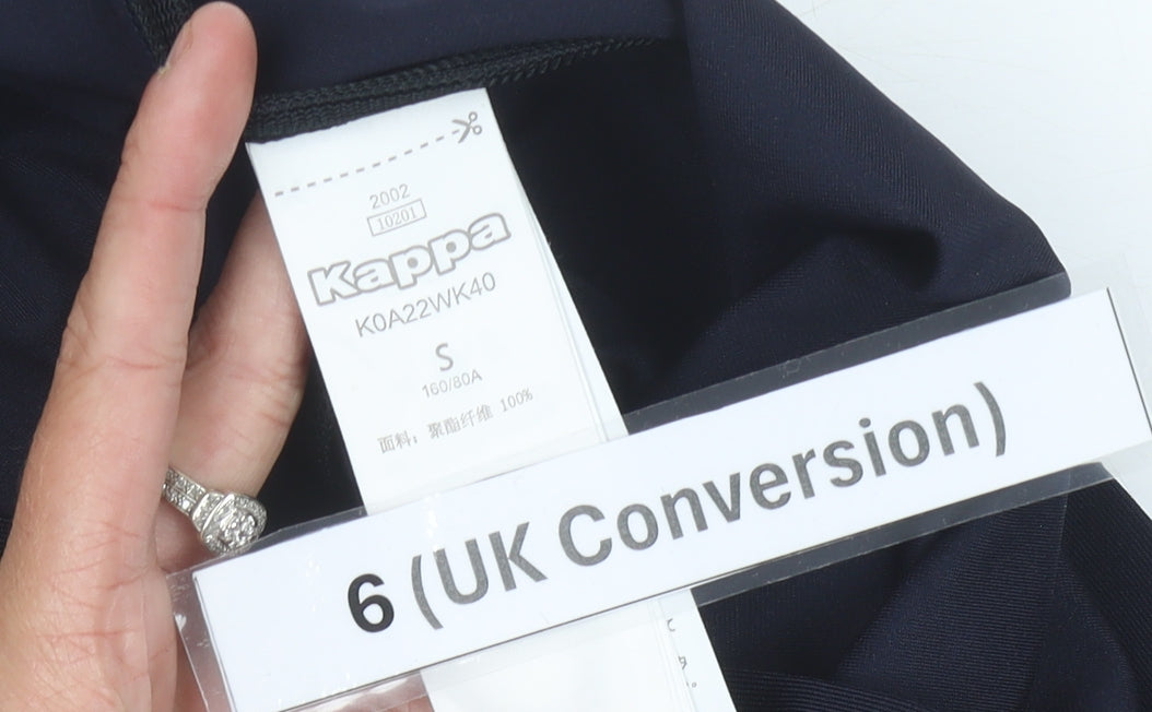 Kappa Womens Blue Size 6 Track Jacket Slim Fit Full Zip Activewear