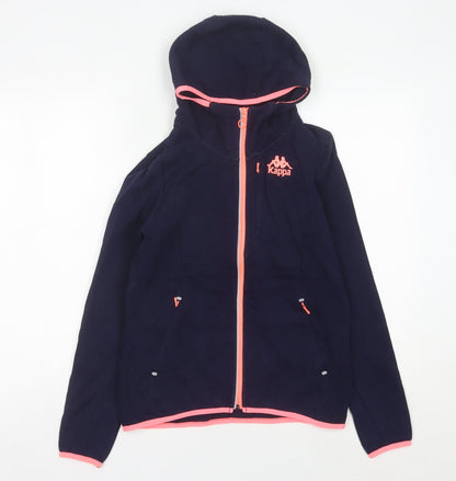 Kappa Womens Navy Full Zip Hoodie Jacket UK 8 with Hooded Design