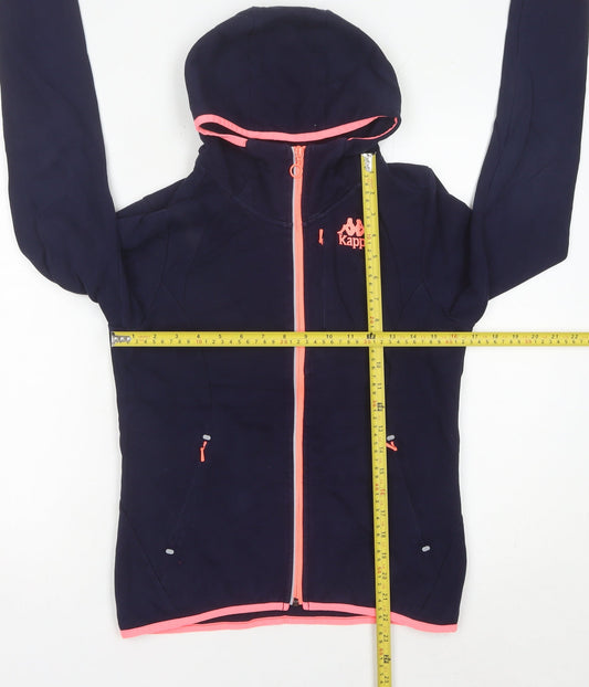 Kappa Womens Navy Full Zip Hoodie Jacket UK 8 with Hooded Design