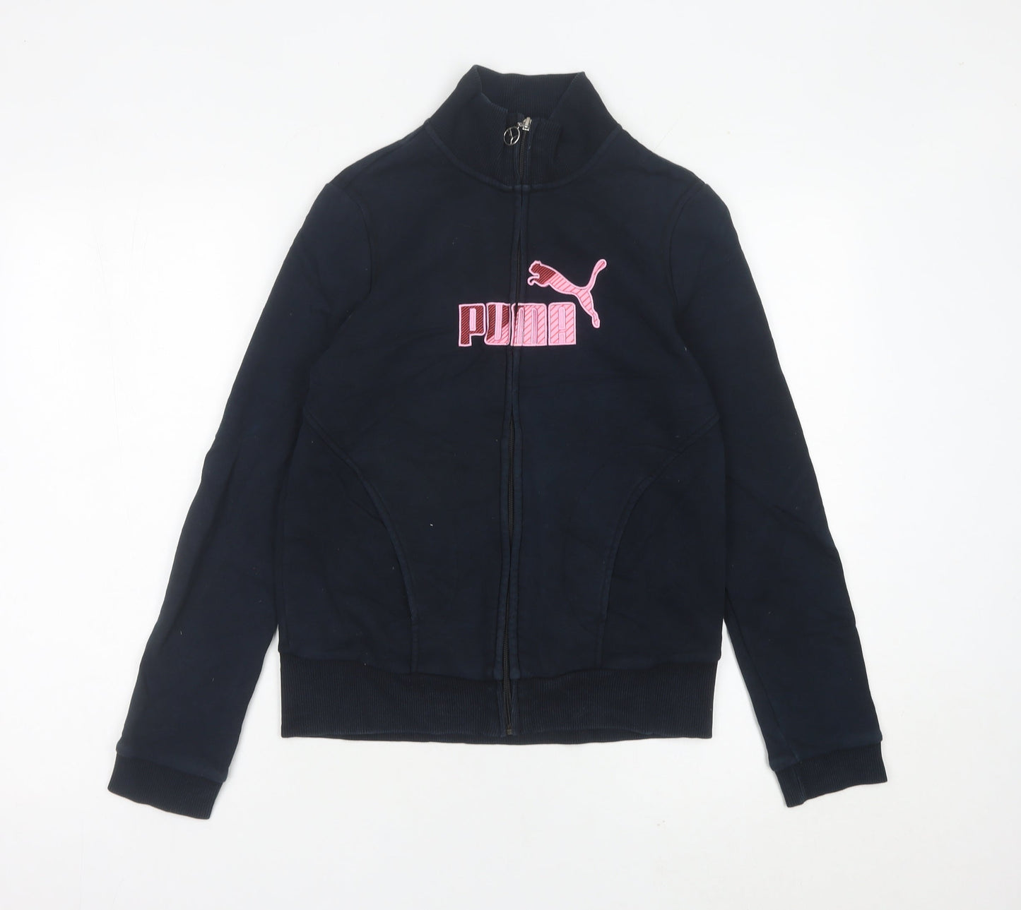 Puma Womens Black Track Jacket Size 8 Full Zip Sportswear