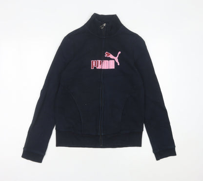 Puma Womens Black Track Jacket Size 8 Full Zip Sportswear