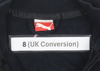 Puma Womens Black Track Jacket Size 8 Full Zip Sportswear