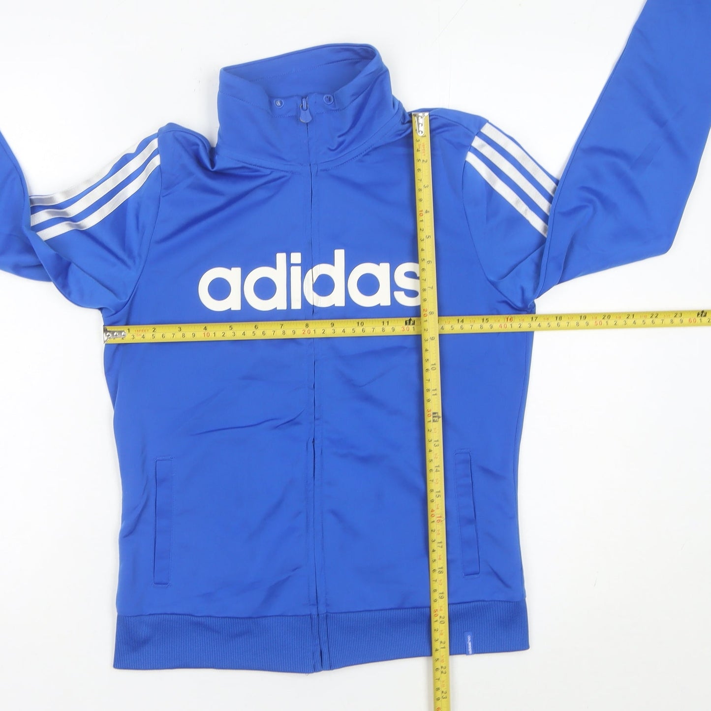 Adidas Womens Blue Size 8 Track Jacket Full Zip Sportswear