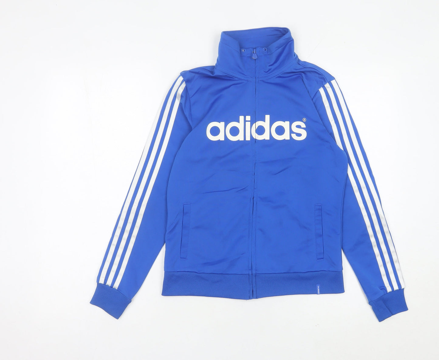 Adidas Womens Blue Size 8 Track Jacket Full Zip Sportswear
