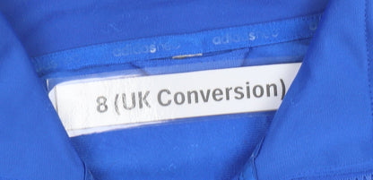 Adidas Womens Blue Size 8 Track Jacket Full Zip Sportswear