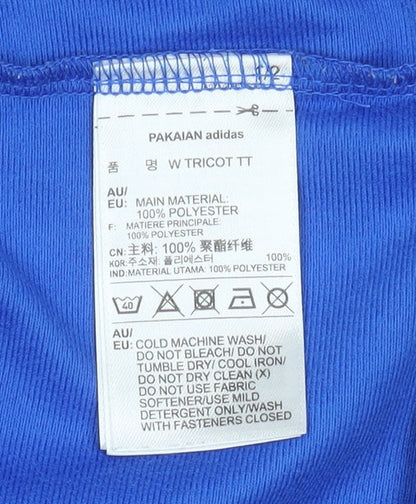 Adidas Womens Blue Size 8 Track Jacket Full Zip Sportswear