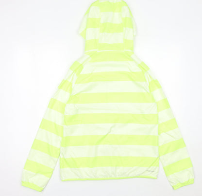 Adidas Womens Yellow Striped Windbreaker Jacket UK 12