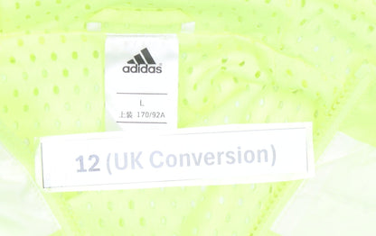 Adidas Womens Yellow Striped Windbreaker Jacket UK 12