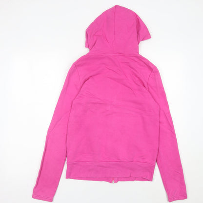 Puma Women's Pink Full Zip Hoodie Sweatshirt UK 12 XL Casual Sportswear