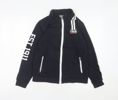 Fila Women’s Black Full Zip Sweatshirt Size 6 Logo Sports