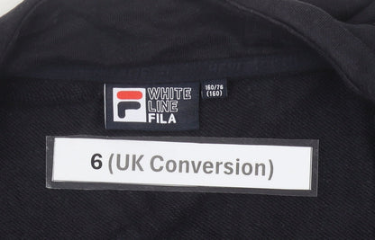 Fila Women’s Black Full Zip Sweatshirt Size 6 Logo Sports