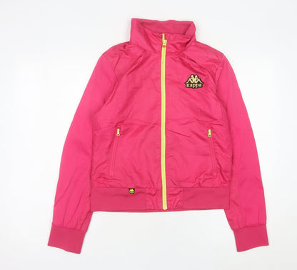 Kappa Womens Pink Track Jacket Size 10 Full Zip Lightweight Sports