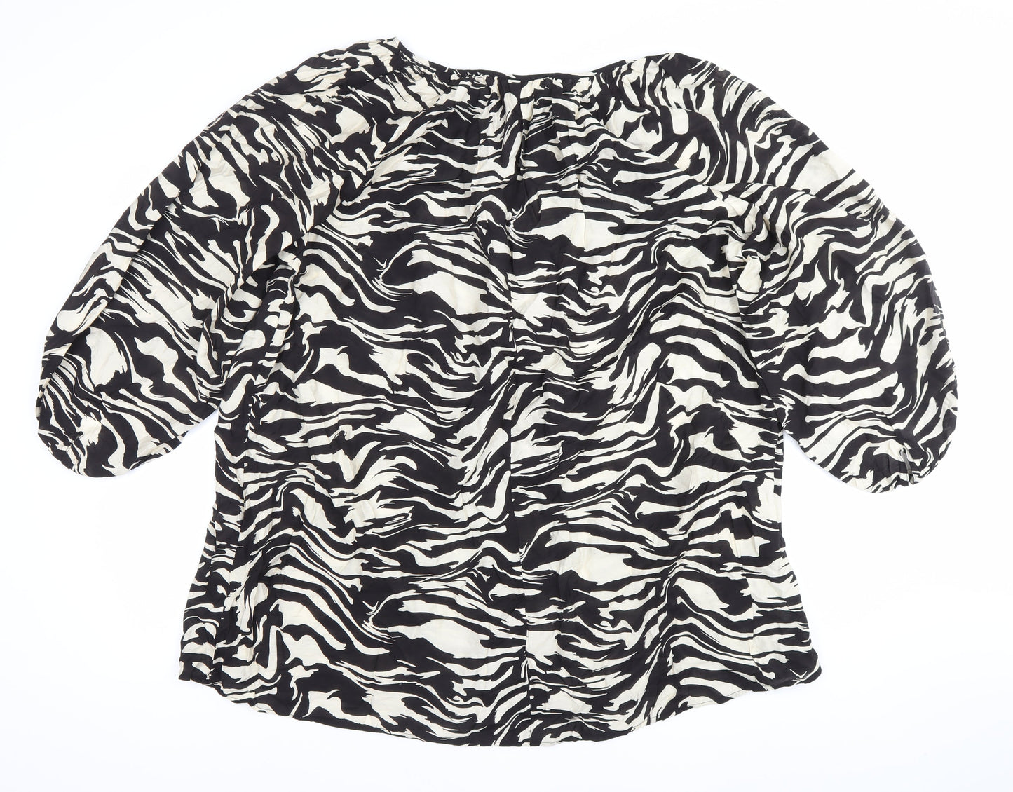 Womens UK Size M H&M Black Tunic Blouse