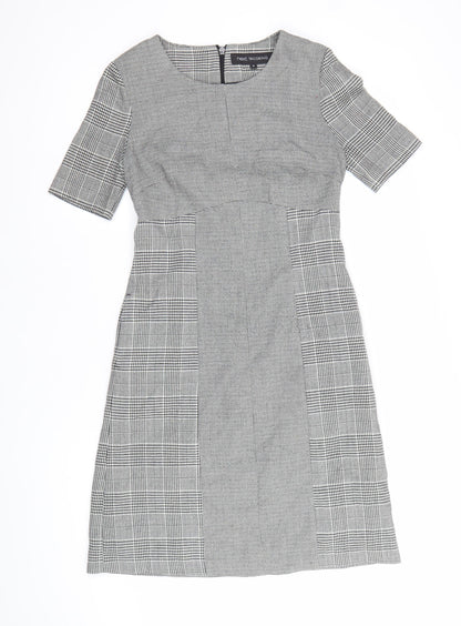 Next Women’s Grey Check Sheath Workwear Dress Size 8