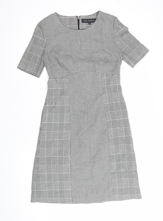 Next Women’s Grey Check Sheath Workwear Dress Size 8