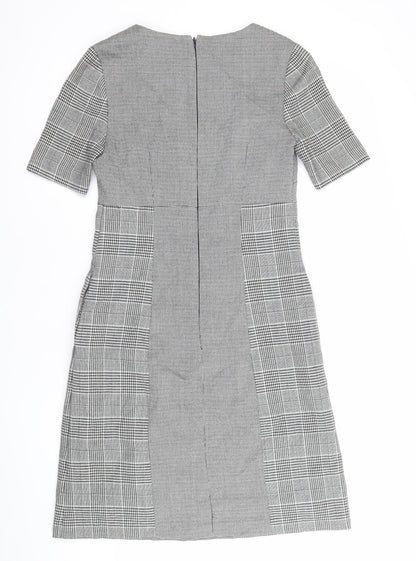 Next Women’s Grey Check Sheath Workwear Dress Size 8
