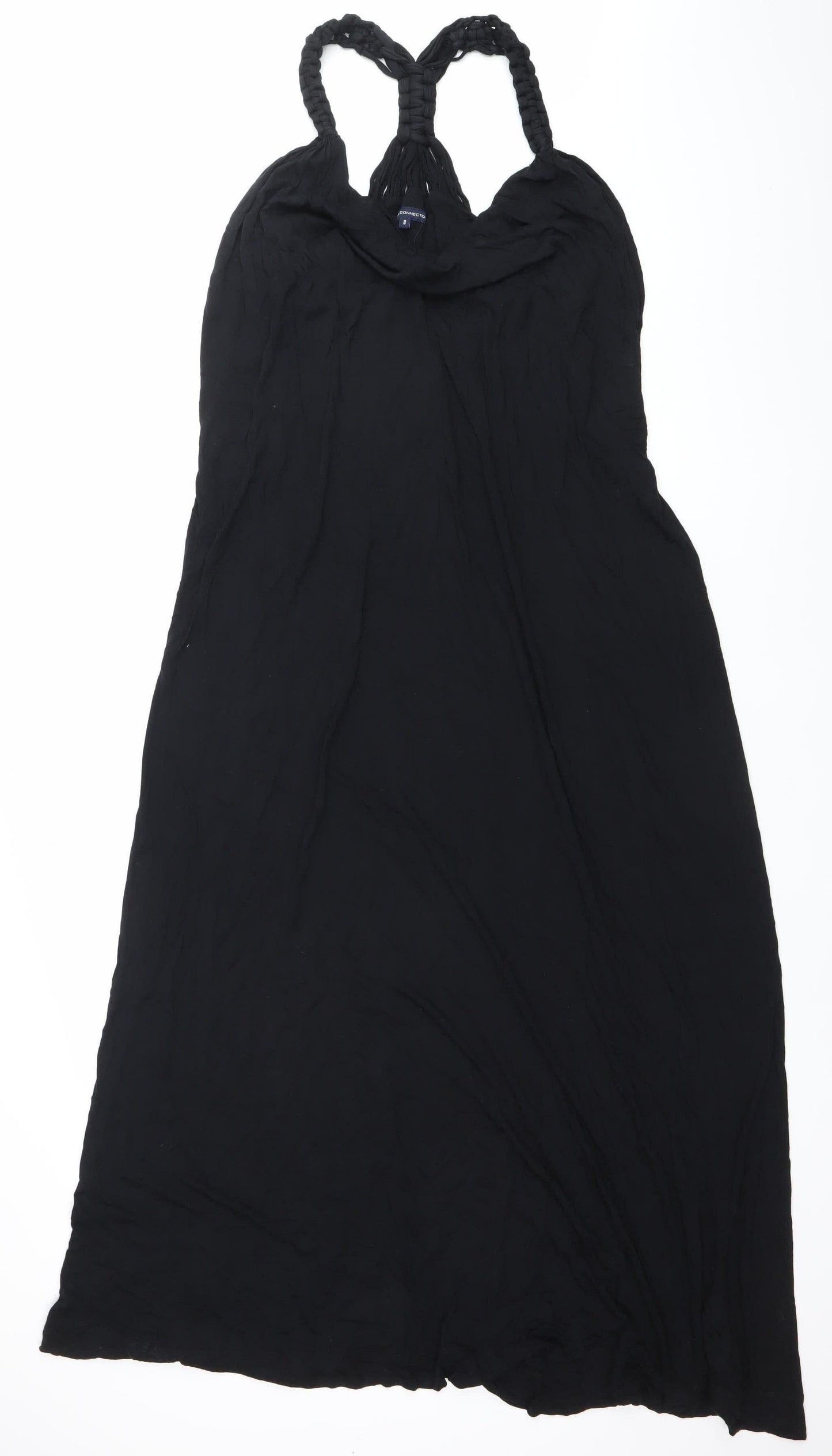 French Connection Women’s Black Size 8 Halter Slip Midi Dress