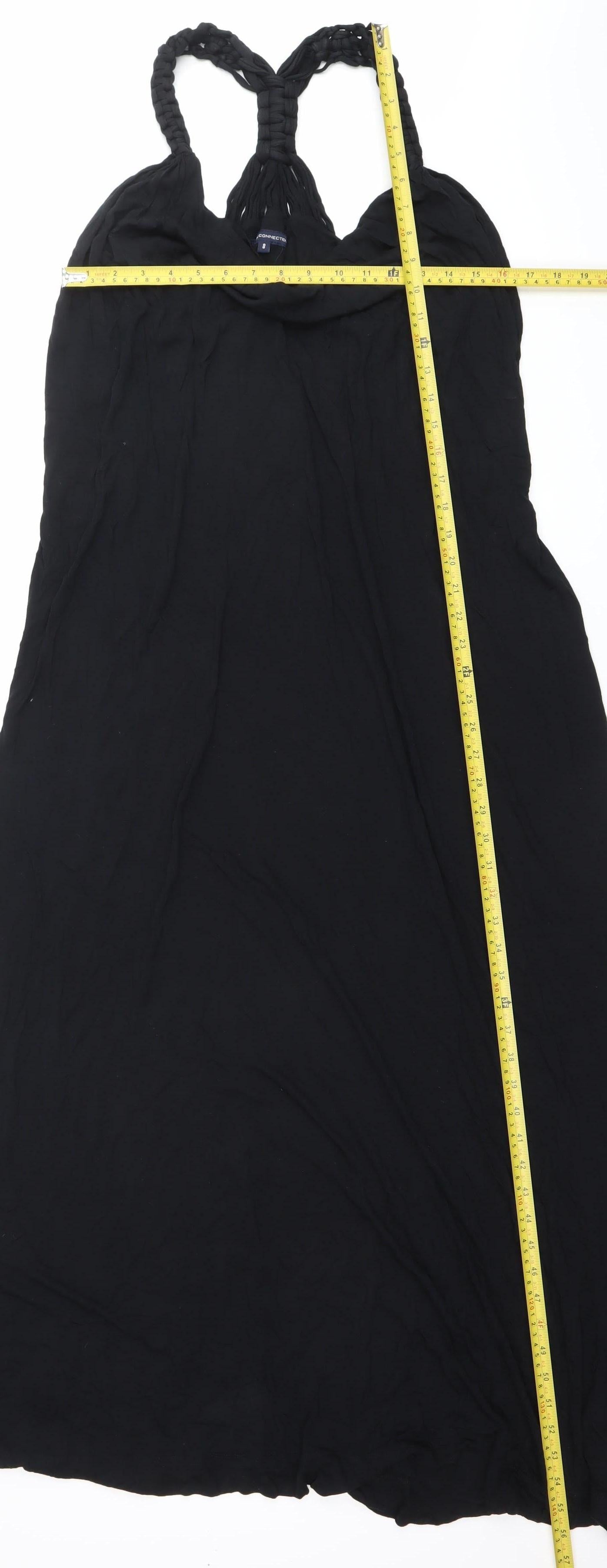 French Connection Women’s Black Size 8 Halter Slip Midi Dress