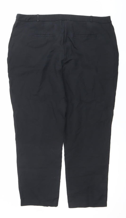 Womens UK Size 18 ASOS Regular Fit BusinessCasualWorkwear Black Trousers