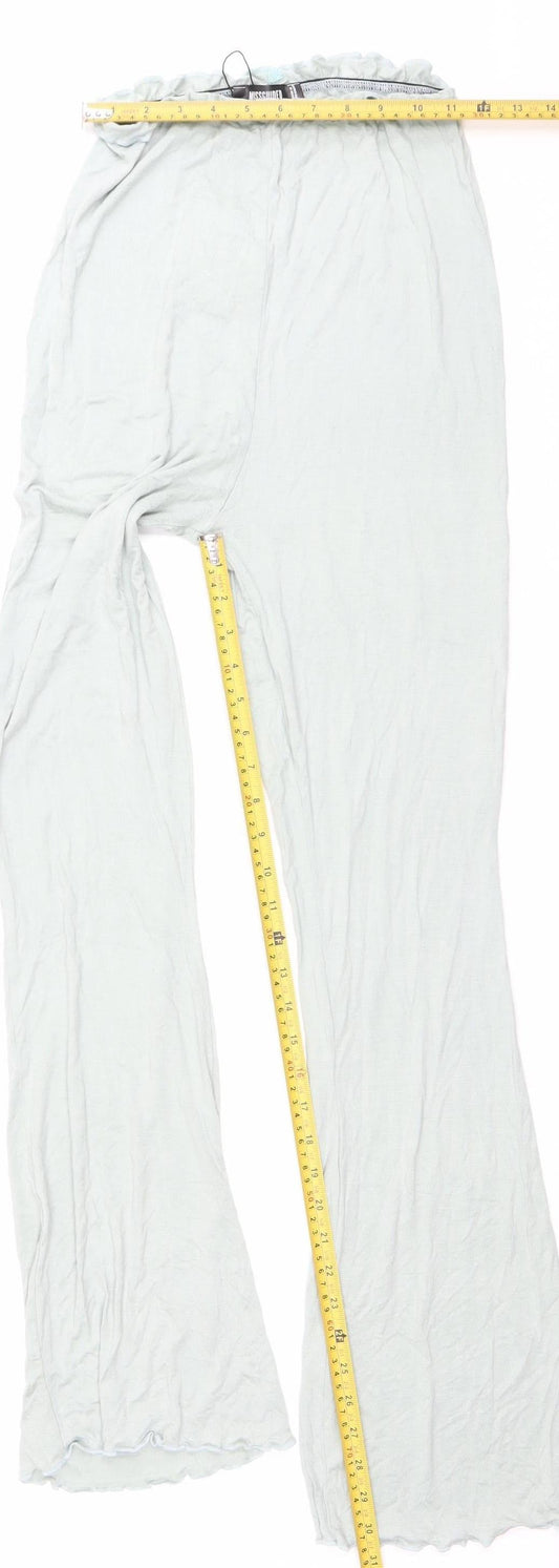 Missguided Women’s Green Wide-Leg Stretch Trousers Size 10