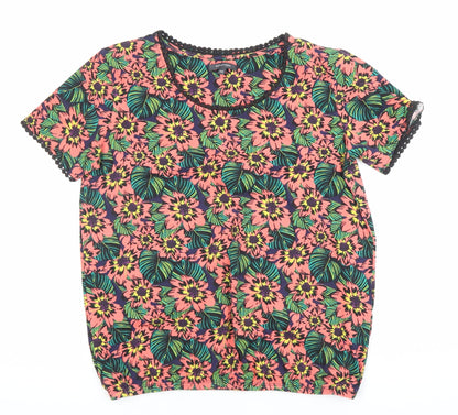 Womens UK Size 8 Intuition Multicoloured Basic T-Shirt