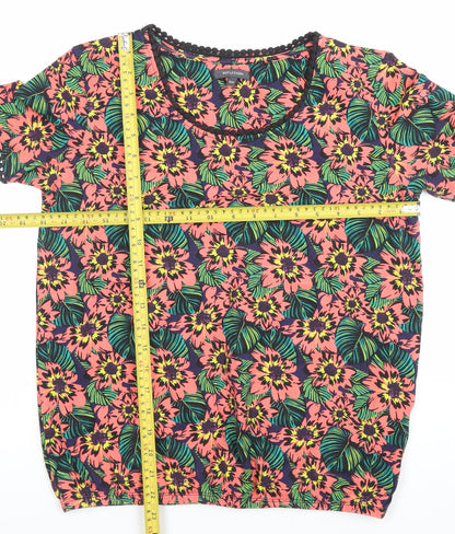 Womens UK Size 8 Intuition Multicoloured Basic T-Shirt