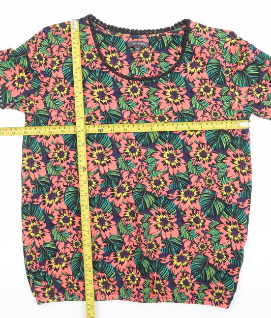 Womens UK Size 8 Intuition Multicoloured Basic T-Shirt