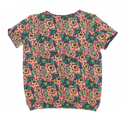 Womens UK Size 8 Intuition Multicoloured Basic T-Shirt