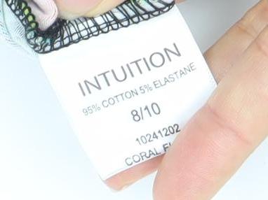Womens UK Size 8 Intuition Multicoloured Basic T-Shirt