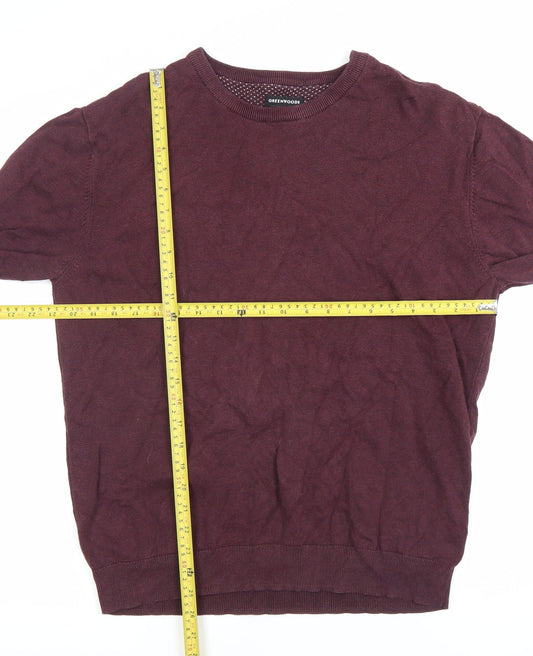 Greenwoods Men’s Red Cotton Crew Neck Jumper Size L