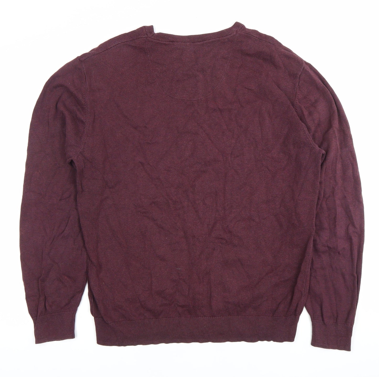 Greenwoods Men’s Red Cotton Crew Neck Jumper Size L