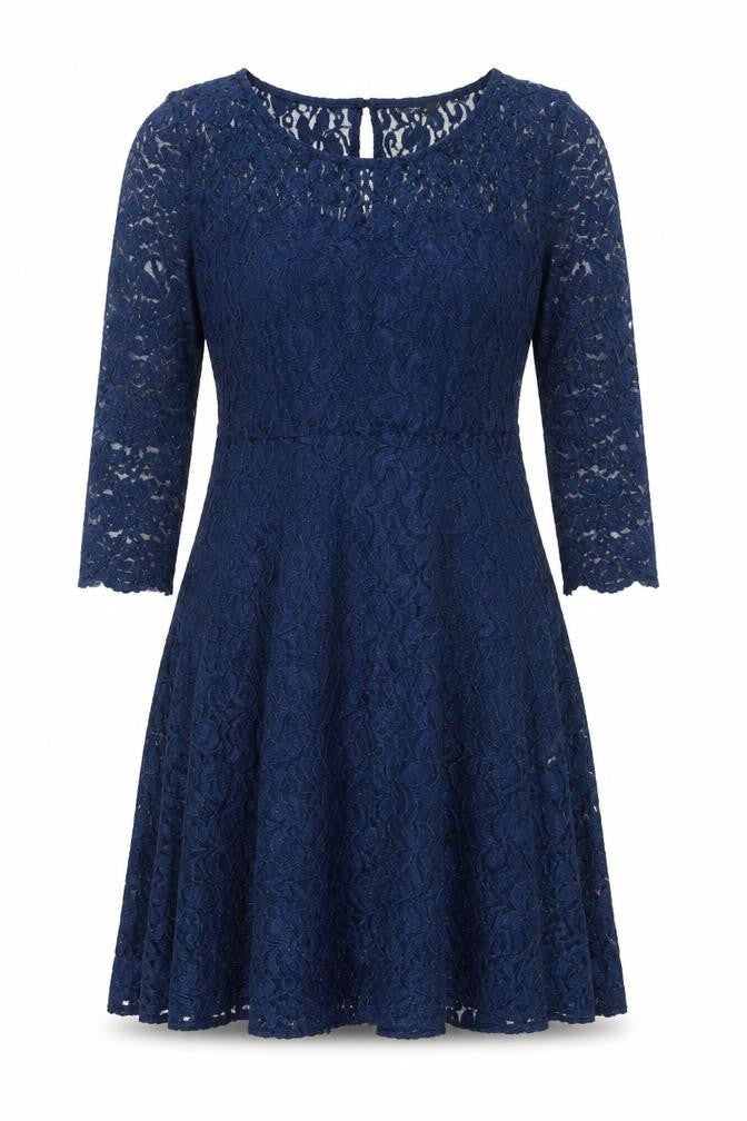 Marks and Spencer Women’s Blue Lace Knee Length Dress Size 10