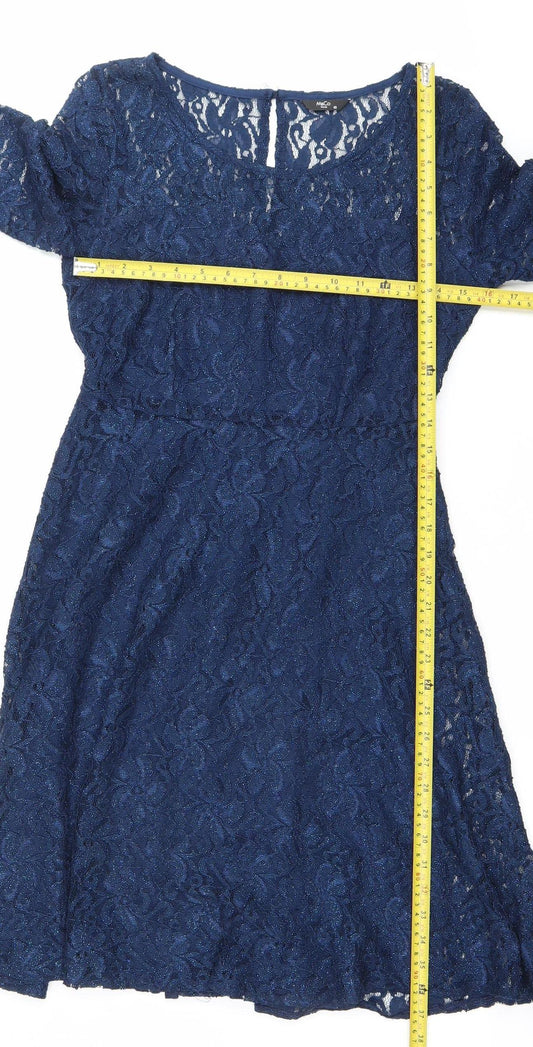 Marks and Spencer Women’s Blue Lace Knee Length Dress Size 10