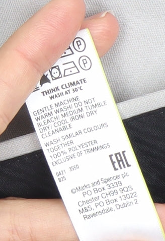 Marks and Spencer Mens Grey 38in Waist 29in Leg Regular Fit Dress Pants