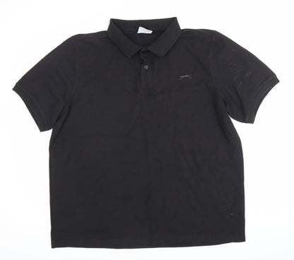 Slazenger Men’s Black 2XL Polo Shirt Regular Fit Short Sleeve