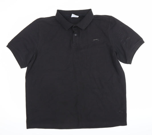 Slazenger Men’s Black 2XL Polo Shirt Regular Fit Short Sleeve