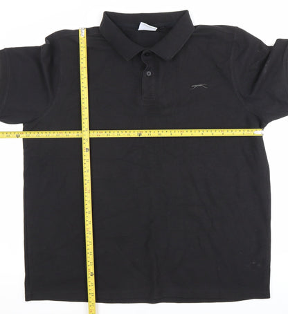 Slazenger Men’s Black 2XL Polo Shirt Regular Fit Short Sleeve