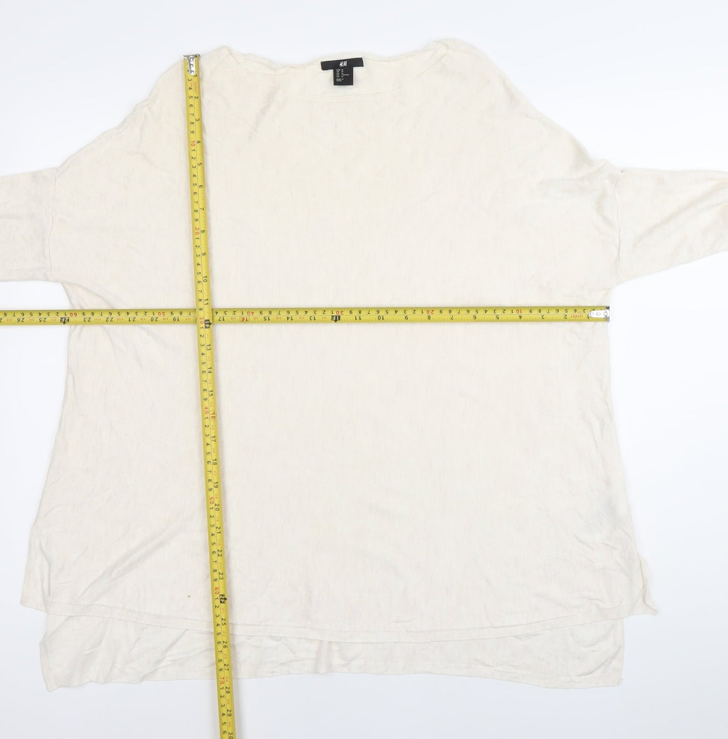 Womens UK Size 12 H&M Ivory Tunic Blouse