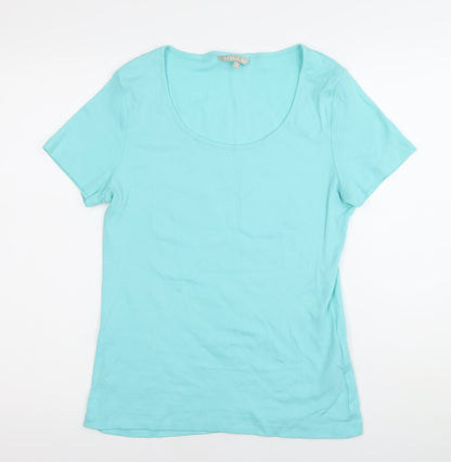 Womens UK Size 12 Pebble Bay Blue Basic T-Shirt