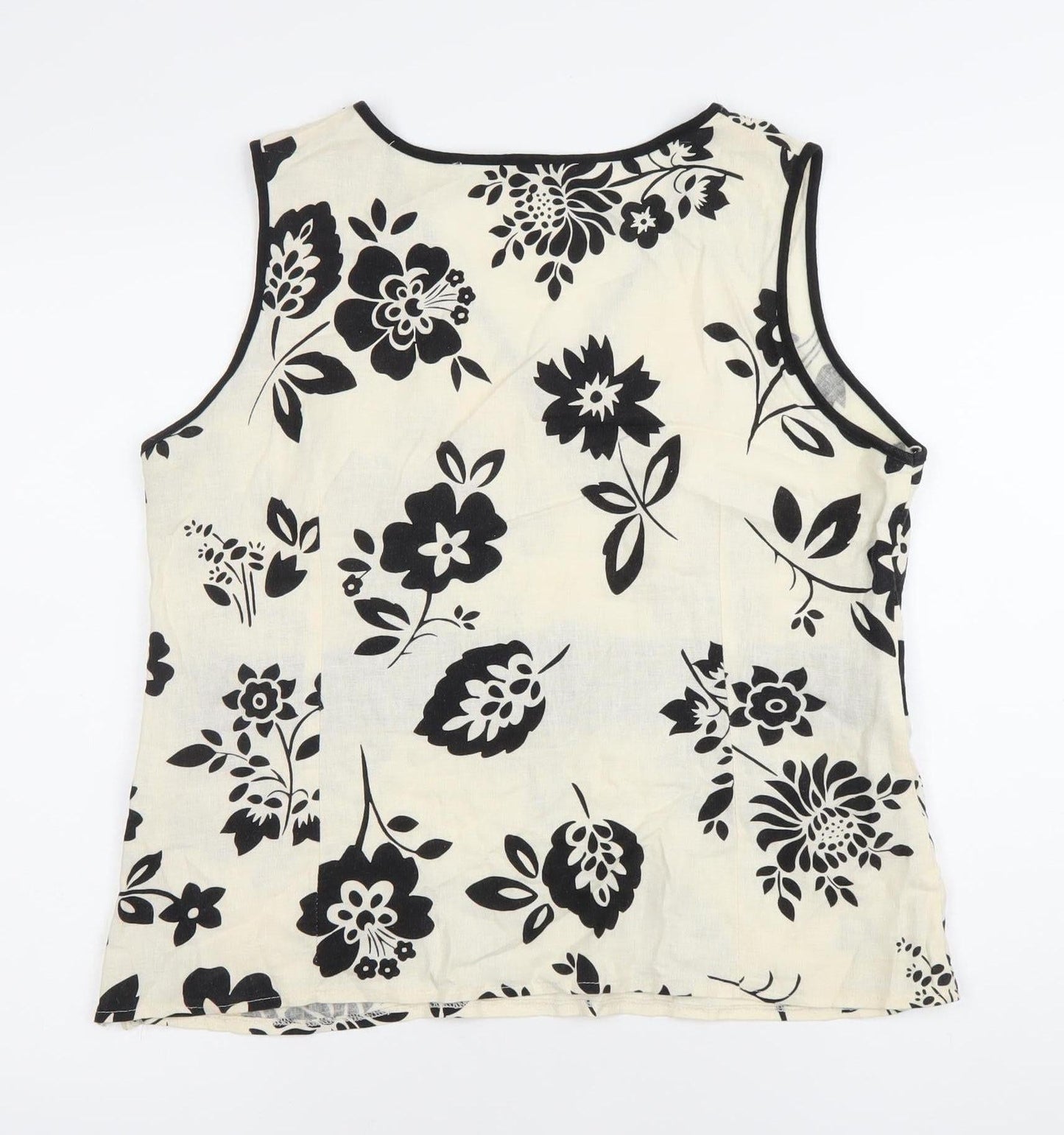 Mia Moda Women’s Black White Floral Wrap Sleeveless Blouse Size 18