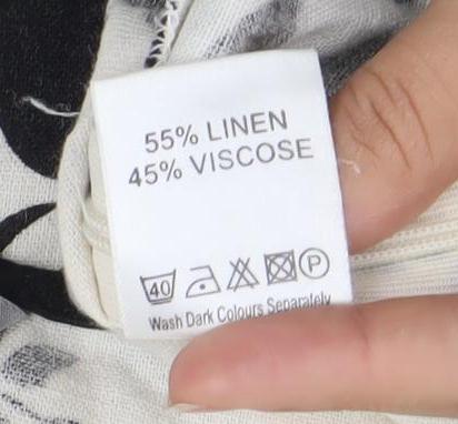 Mia Moda Women’s Black White Floral Wrap Sleeveless Blouse Size 18