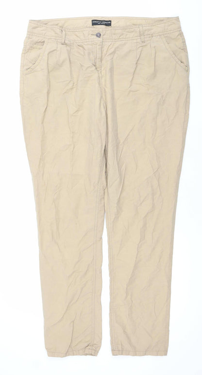 Womens UK Size 18 Dorothy Perkins Regular Fit Chino Beige Trousers