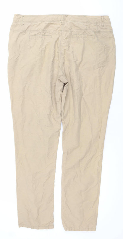 Womens UK Size 18 Dorothy Perkins Regular Fit Chino Beige Trousers