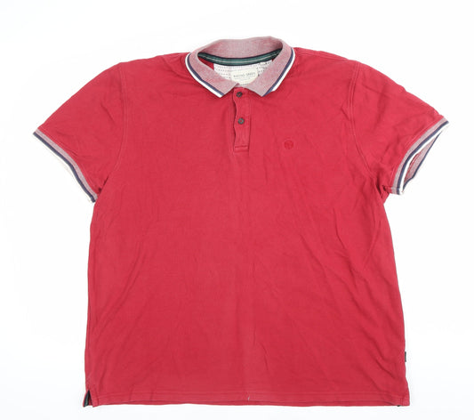 Racing Green Men’s Red Cotton Polo Shirt XL Casual Summer Top