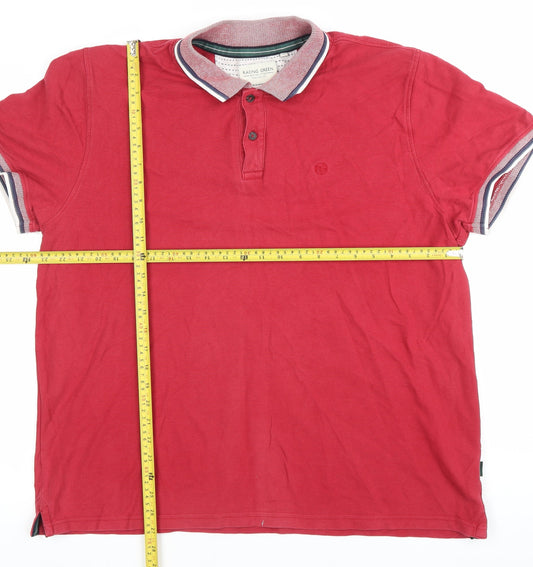 Racing Green Men’s Red Cotton Polo Shirt XL Casual Summer Top